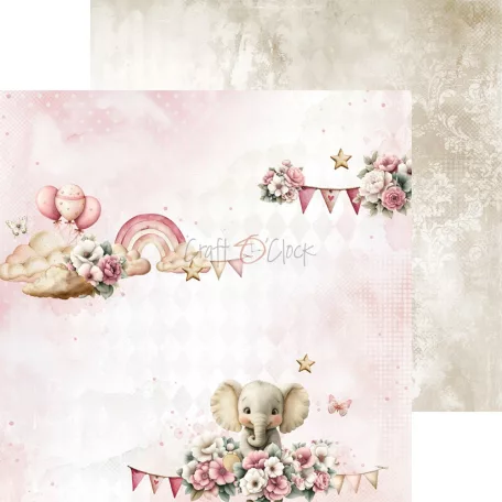 Craft O'Clock Scrapbook papírkészlet 8" (20 cm) Baby Girl Universe Mix Paper Set (24 ív)