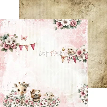 Craft O'Clock Scrapbook papírkészlet 8" (20 cm) Baby Girl Universe Mix Paper Set (24 ív)