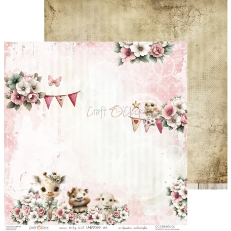Craft O'Clock Scrapbook papírkészlet 6" (15 cm) Baby Girl Universe Paper Collection Set (24 ív)