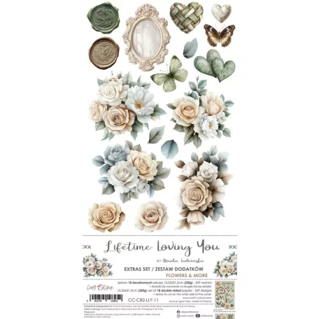 Craft O'Clock Kivágóív Baby Boy Universe Flowers & More Extras to Cut Set (18 ív)