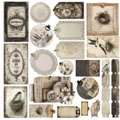   Alchemy of Art Szövet kivágóív  In Silence 02 Fabric cut-outs (1 ív)