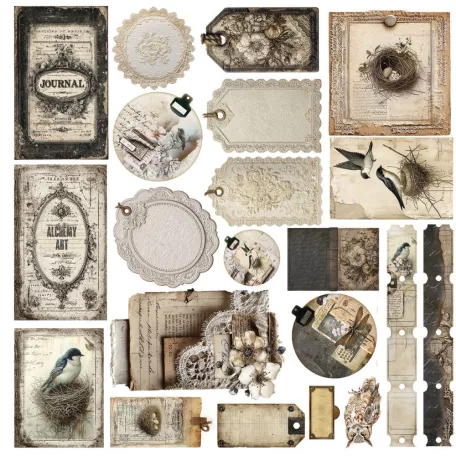 Alchemy of Art Szövet kivágóív  In Silence 02 Fabric cut-outs (1 ív)