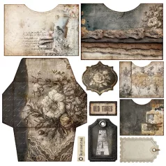   Alchemy of Art Szövet kivágóív  In Silence 01 Fabric cut-outs (1 ív)