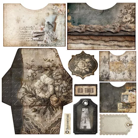 Alchemy of Art Szövet kivágóív  In Silence 01 Fabric cut-outs (1 ív)