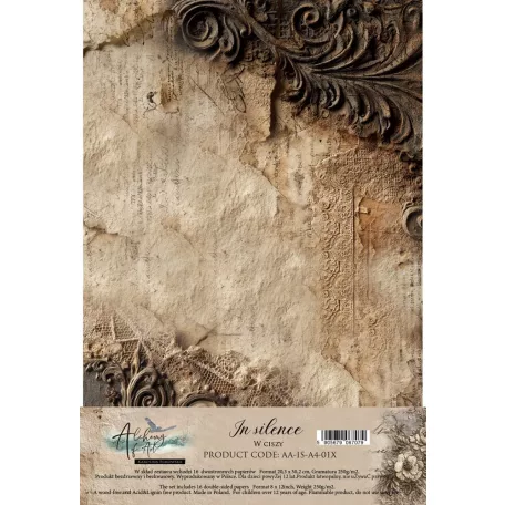 Alchemy of Art Scrapbook papírkészlet A4 In Silence Paper Collection Set (16 lap)