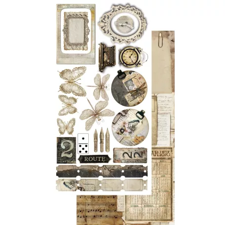 Alchemy of Art Kivágóív 6"x12" (15cm x 30 cm) In Silence Junk Journal Set (12 ív)