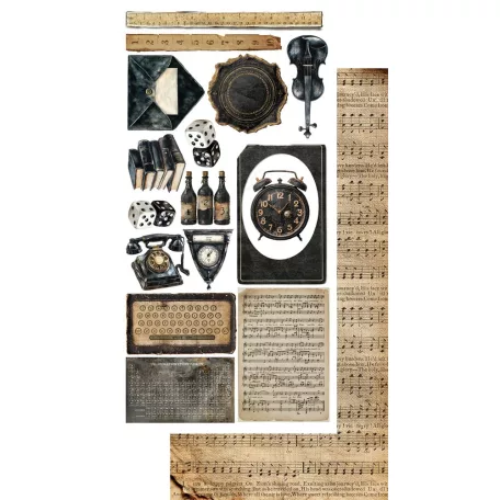 Alchemy of Art Kivágóív 6"x12" (15cm x 30 cm) In Silence Junk Journal Set (12 ív)