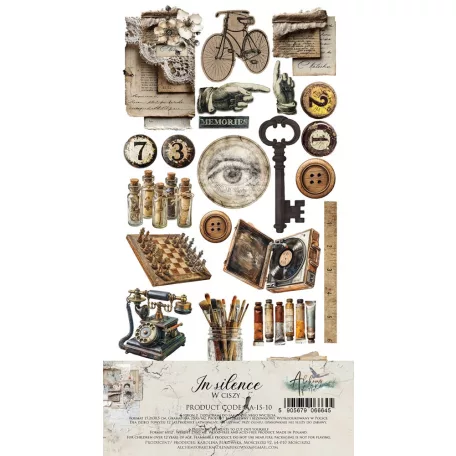 Alchemy of Art Kivágóív 6"x12" (15cm x 30 cm) In Silence Junk Journal Set (6 ív)