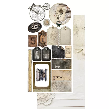 Alchemy of Art Kivágóív 6"x12" (15cm x 30 cm) In Silence Junk Journal Set (6 ív)