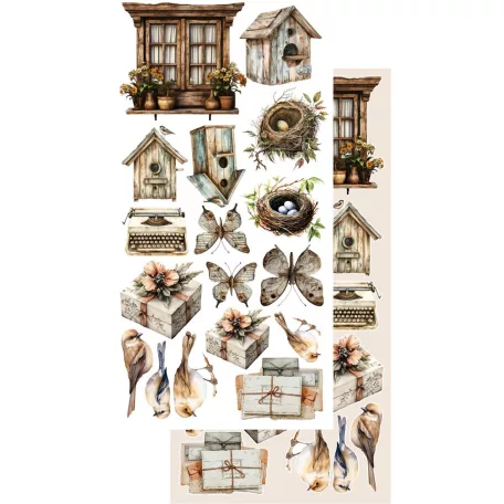 Alchemy of Art Kivágóív 6"x12" (15cm x 30 cm) In Silence Extras to Cut Set (12 ív)