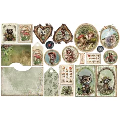   Alchemy of Art Szövet kivágóív  Friends of the Forest Fabric cut-outs (1 ív)