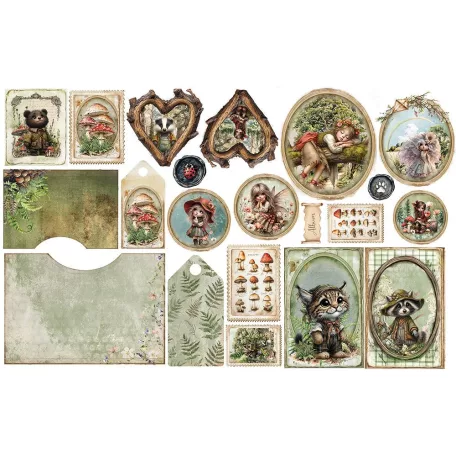 Alchemy of Art Szövet kivágóív  Friends of the Forest Fabric cut-outs (1 ív)