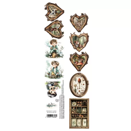 Alchemy of Art Kivágóív 30cm x 5cm Friends of the Forest 05 Extras to Cut (1 ív)