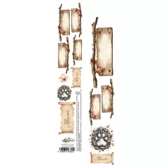   Alchemy of Art Kivágóív 30cm x 5cm Friends of the Forest 01 Extras to Cut (1 ív)