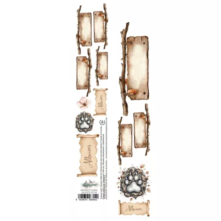 Alchemy of Art Kivágóív 30cm x 5cm Friends of the Forest 01 Extras to Cut (1 ív)