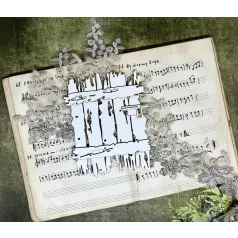   Alchemy of Art Chipboard díszítőelem - Friends of the Forest -  - Chipboard Small Fence (1 db)