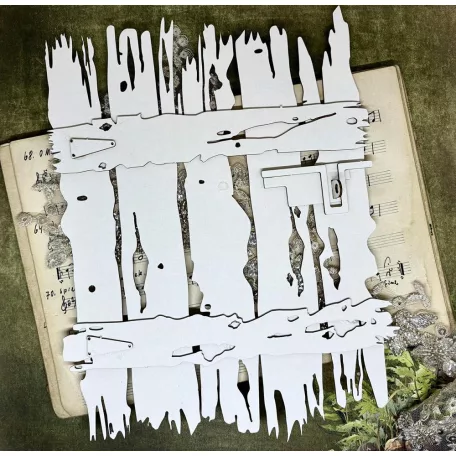 Alchemy of Art Chipboard díszítőelem - Friends of the Forest -  - Chipboard Big Fence (1 db)