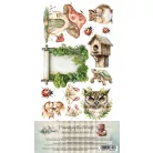 Alchemy of Art Kivágóív 6"x12" (15cm x 30 cm) Friends of the Forest Junk Journal Set (12 ív)