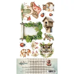   Alchemy of Art Kivágóív 6"x12" (15cm x 30 cm) Friends of the Forest Junk Journal Set (12 ív)