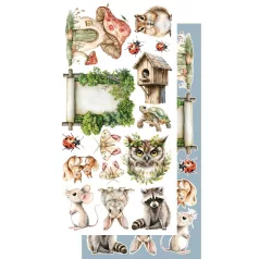   Alchemy of Art Kivágóív 6"x12" (15cm x 30 cm) Friends of the Forest Junk Journal Set (12 ív)