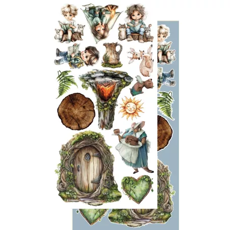 Alchemy of Art Kivágóív 6"x12" (15cm x 30 cm) Friends of the Forest Junk Journal Set (12 ív)