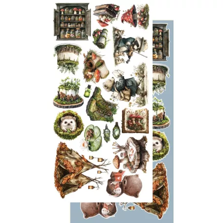 Alchemy of Art Kivágóív 6"x12" (15cm x 30 cm) Friends of the Forest Junk Journal Set (12 ív)