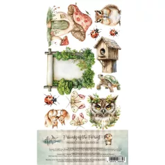   Alchemy of Art Kivágóív 6"x12" (15cm x 30 cm) Friends of the Forest Junk Journal Set (6 ív)