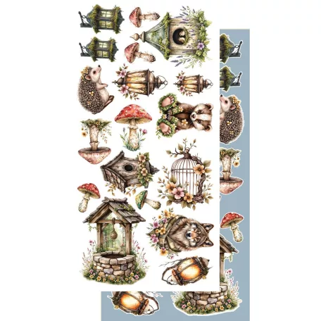 Alchemy of Art Kivágóív 6"x12" (15cm x 30 cm) Friends of the Forest Junk Journal Set (6 ív)