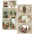 Alchemy of Art Kivágóív 6"x12" (15cm x 30 cm) Friends of the Forest Extras to Cut Set (6 ív)