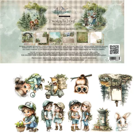 Alchemy of Art Scrapbook papírkészlet 12" (30 cm) Friends of the Forest Paper Collection Set (12 lap)