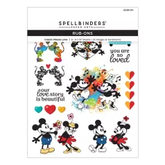   Spellbinders Rub-On Kaparós matrica Classic Mouse Love (2 ív)