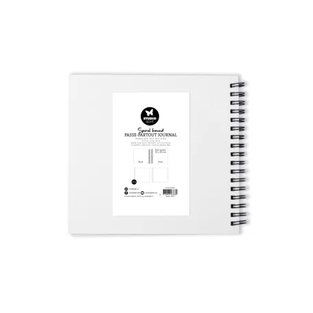 Spirálkötésű ablakos scarpbook album 15cm Bézs / Studio Light Spiral Passe-Partout Journal (1 db)