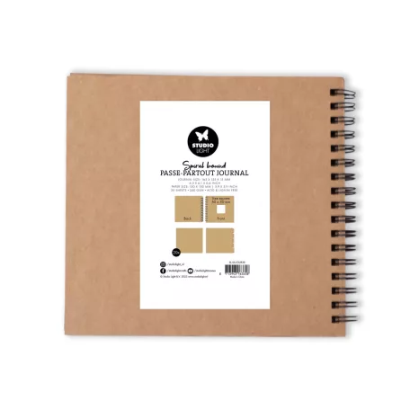Spirálkötésű ablakos scarpbook album 15cm Kraft / Studio Light Spiral Passe-Partout Journal (1 db)