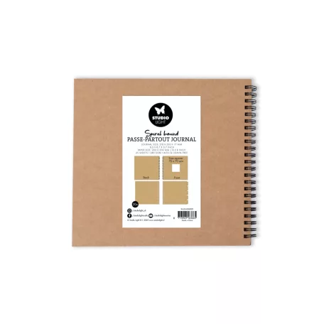 Spirálkötésű ablakos scarpbook album 20cm Kraft / Studio Light Spiral Passe-Partout Journal (1 db)