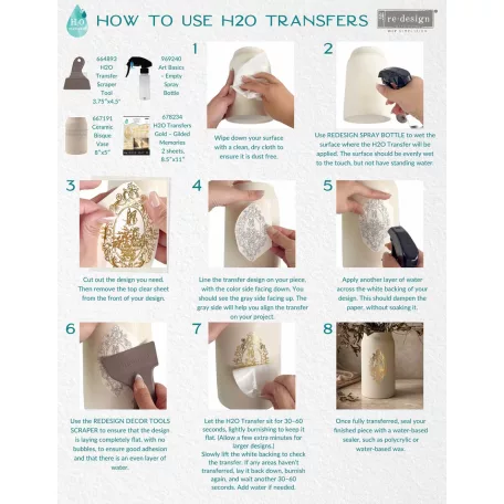 Redesign with Prima Gilded Spring H2O vízátviteles transzfer 8.5"X11" (A4) H2O Transfers Gold (1 db)