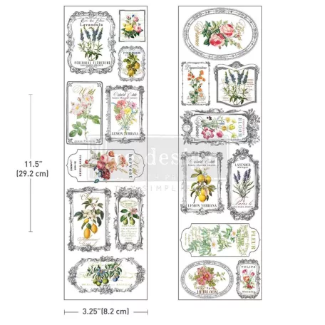 Redesign with Prima Fleur De Frame Transzfer fólia 3.25"X11,5" (8x29 cm) Luxe Transfers (2 db)