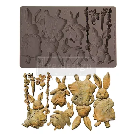 Redesign with Prima Bunny Trail Tales Öntőforma 5″X8″ (13x20cm) Décor Mould (1 db)