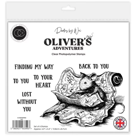 Fotopolimer bélyegző Lost Craft Consortium Oliver's Adventures A6 Photopolymer Stamp Set (1 csomag)