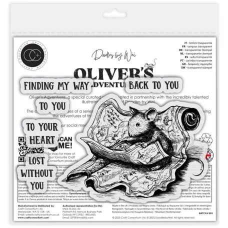 Fotopolimer bélyegző Lost Craft Consortium Oliver's Adventures A6 Photopolymer Stamp Set (1 csomag)