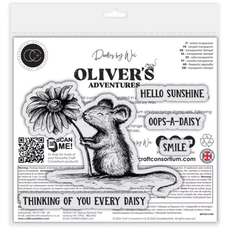 Fotopolimer bélyegző Daisy Craft Consortium Oliver's Adventures A6 Photopolymer Stamp Set (1 csomag)