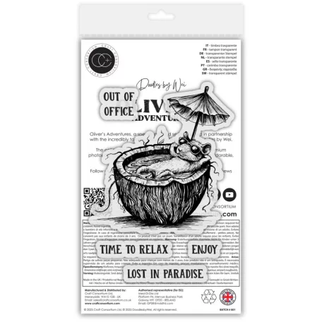 Fotopolimer bélyegző Paradise Craft Consortium Oliver's Adventures A6 Photopolymer Stamp Set (1 csomag)