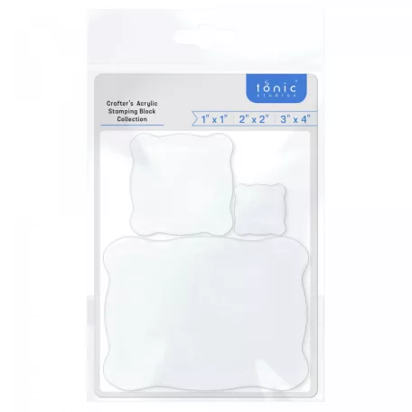 Akril tömb / Bélyegző alátét 1x1/2x2/3x4 Inch - Tonic Studios Acrylic Stamping Block (3 db)