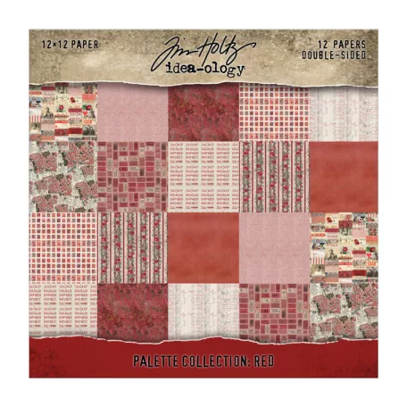 Red Papírkészlet 12" (30 cm) Tim Holtz Idea-ology Palette Collection (12 lap)