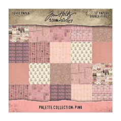   Pink Papírkészlet 12" (30 cm) Tim Holtz Idea-ology Palette Collection (12 lap)