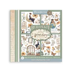   Stamperia Secret Diary Kaparós matrica készlet  Assortment Rub-On (6 ív)