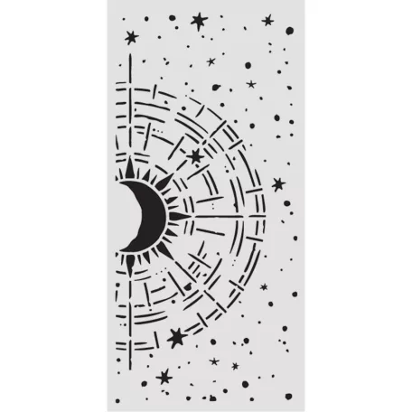 Stamperia Secret Diary Vastag stencil 12x25cm Cosmic Compass Thick Stencil  (1 db)