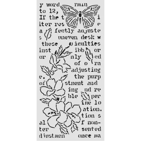 Stamperia Secret Diary Vastag stencil 12x25cm Butterfly and Flower Thick Stencil  (1 db)
