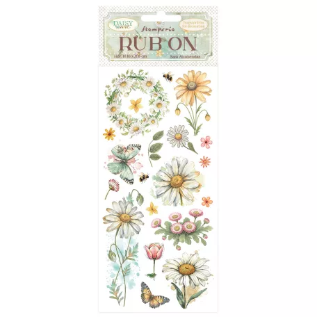 Stamperia Daisy Art Kaparós matrica  Daisy and Butterfly Rub-On (1 ív)