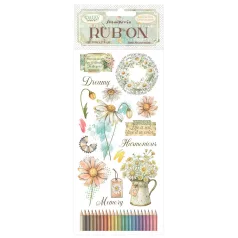   Stamperia Daisy Art Kaparós matrica  Harmonious Rub-On (1 ív)
