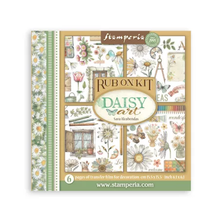 Stamperia Daisy Art Kaparós matrica készlet  Assortment Rub-On (6 ív)